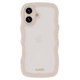 Holdit iPhone 16 Plus Wavy Case - Beige / Transparent