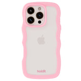 Holdit iPhone 16 Pro Max Wavy Case - Pink / Transparent