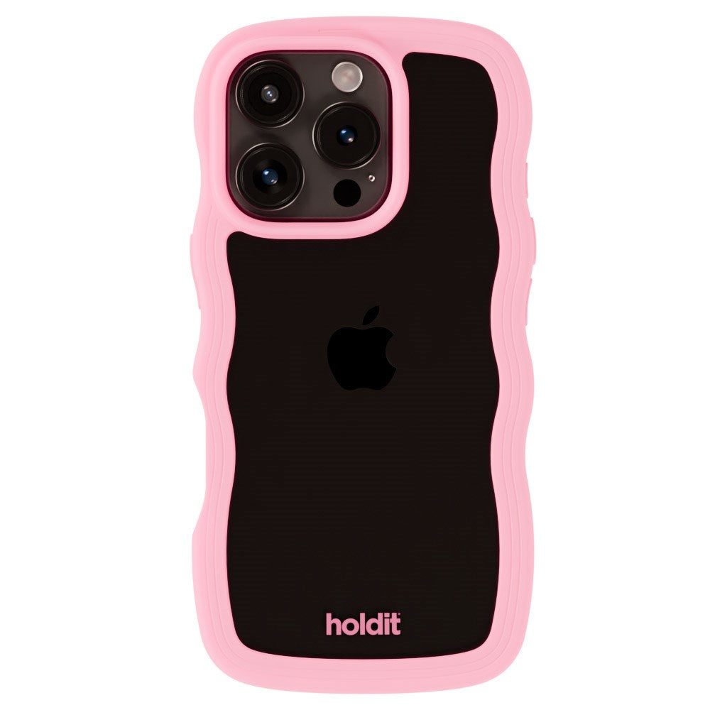 Holdit iPhone 16 Pro Max Wavy Case - Pink / Transparent