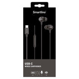 Smartline In-Ear Headphones with USB-C & Microphone - Black