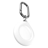 KeyBudz AirTag Silicone Keychain w. Carabiner - Secure Dock - 2 Pack - White