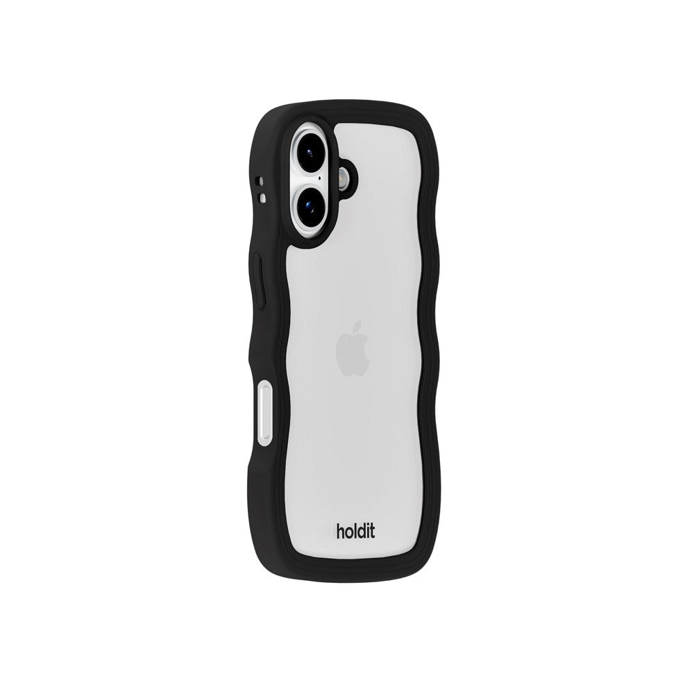 Holdit iPhone 17 Wavy Case - Black / Transparent