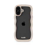 Holdit iPhone 17 Wavy Case - Light Beige / Transparent