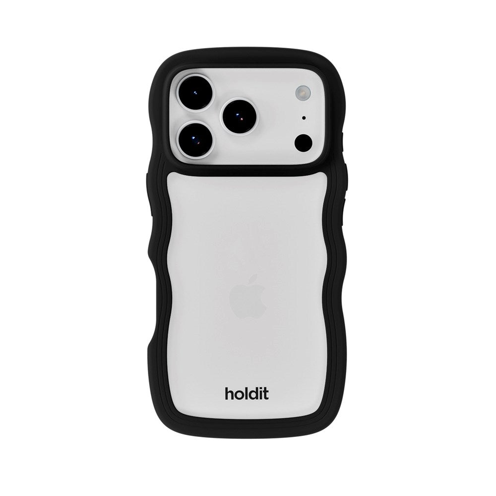 Holdit iPhone 17 Pro Wavy Case - Black / Transparent