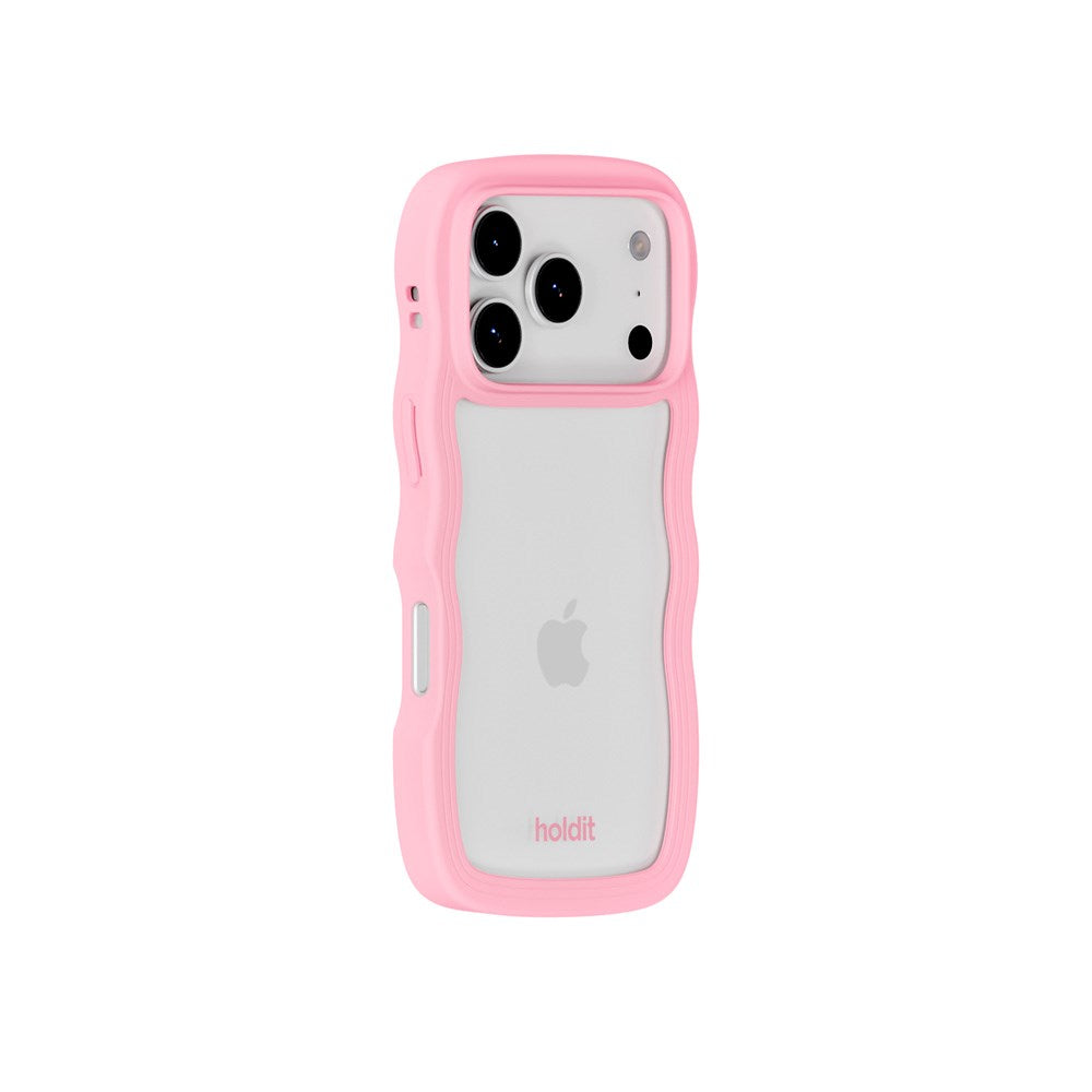 Holdit iPhone 17 Pro Max Wavy Case - Pink / Transparent