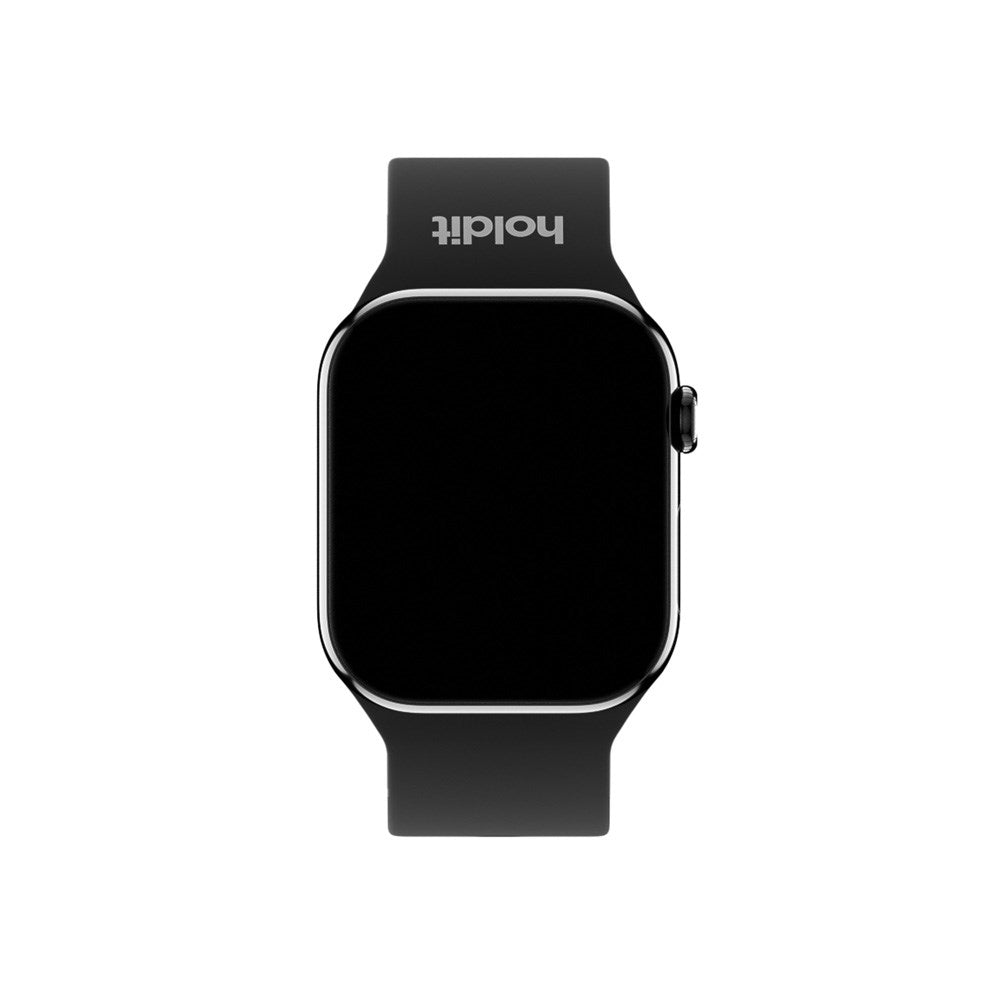 Apple Watch (38/40/SE/41/42mm) Holdit Silicone Watch Strap with Metal Buckle - Black