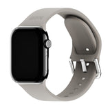 Apple Watch (42/44/SE/45/46/49mm) Holdit Silicone Watch Strap with Metal Buckle - Taupe