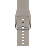 Apple Watch (42/44/SE/45/46/49mm) Holdit Silicone Watch Strap with Metal Buckle - Taupe