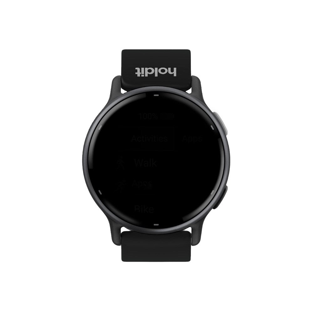 Universal Holdit Silicone Watch Strap with Metal Buckle (20mm) - Black