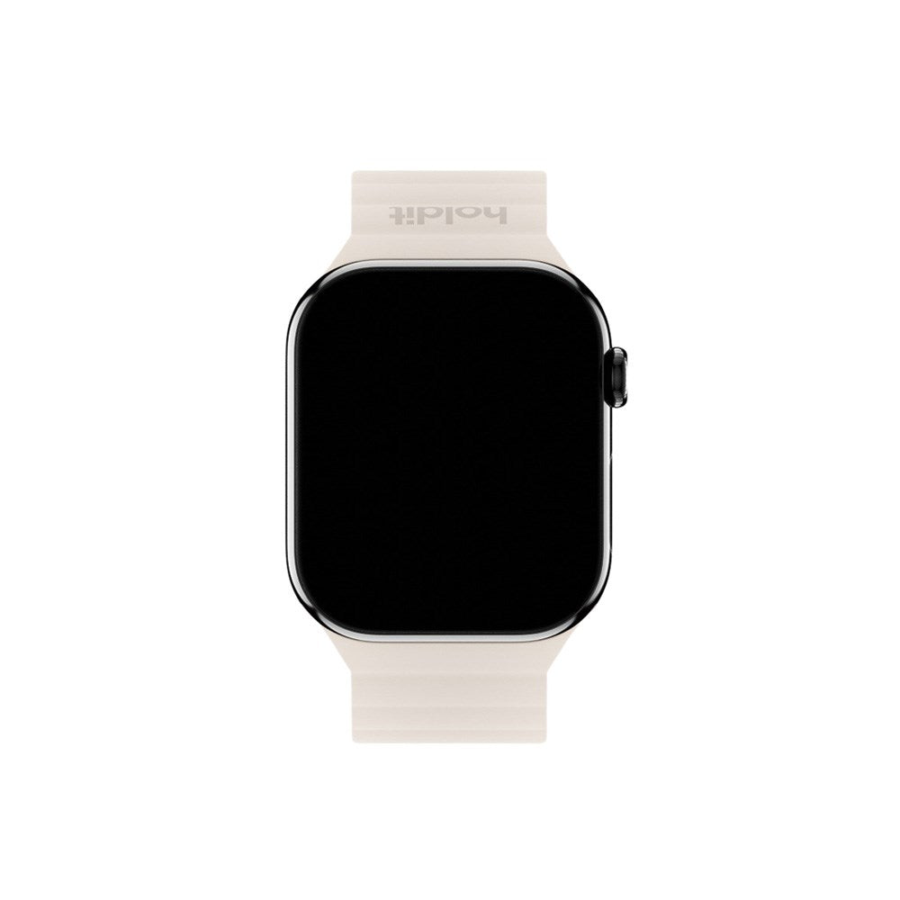 Apple Watch (38/40/SE/41/42mm) Holdit Silicone Magnet Watch Strap - Light Beige / Beige