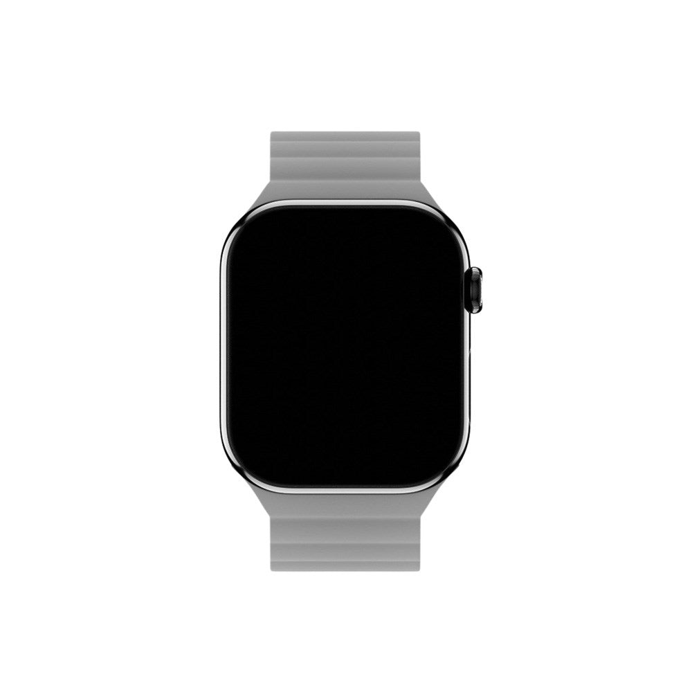 Apple Watch (42/44/SE/45/46/49mm) Holdit Silicone Magnet Watch Strap - Black / Grey