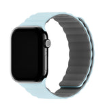 Apple Watch (42/44/SE/45/46/49mm) Holdit Silicone Magnet Watch Strap - Grey / Blue