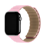 Apple Watch (42/44/SE/45/46/49mm) Holdit Silicone Magnet Watch Strap - Pink / Beige