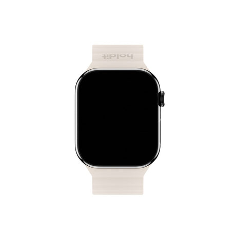 Apple Watch (42/44/SE/45/46/49mm) Holdit Silicone Magnet Watch Strap - Light Beige / Beige