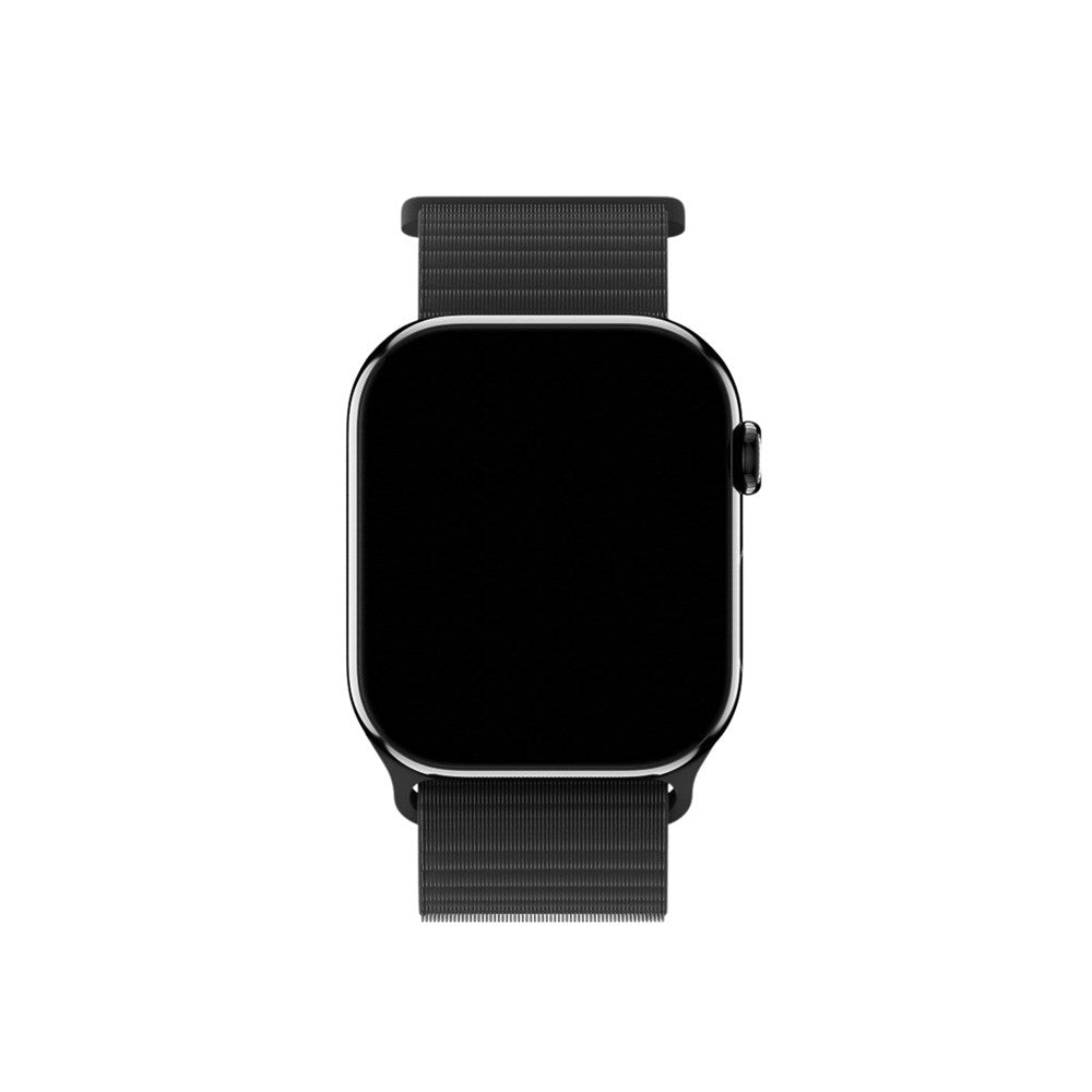 Apple Watch (38/40/SE/41/42mm) Holdit Nylon Watch Strap with Velcro Closure - Black