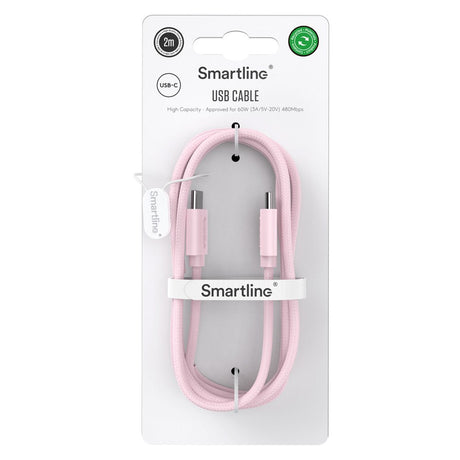 Smartline (60W) USB-C to USB-C Braidy Cable 2m - Pink