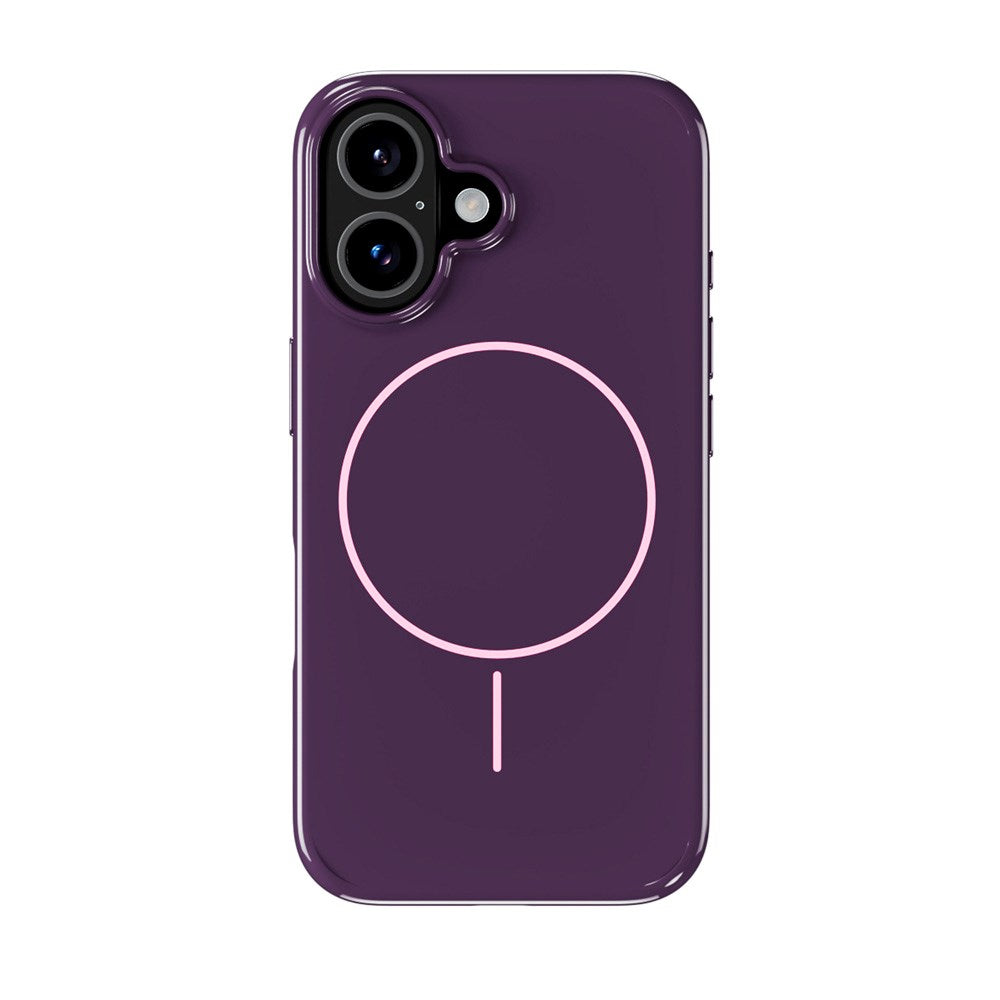 Holdit iPhone 16 Mono Case - MagSafe Compatible - Deep Plum / Pink