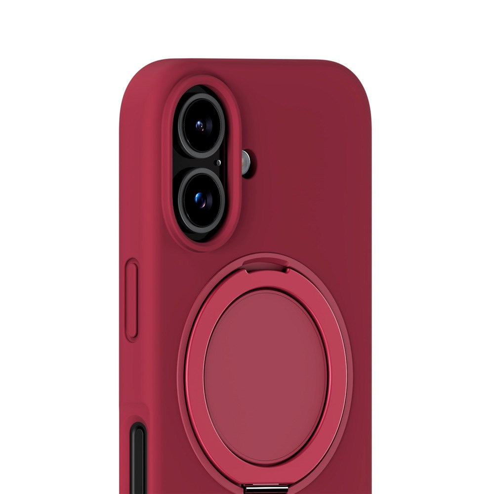 iPhone 16 Holdit Silicone Stand Case - Red Velvet