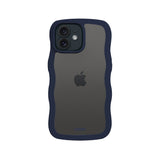 Holdit iPhone 12 / 12 Pro Wavy Case - Midnight Blue / Transparent