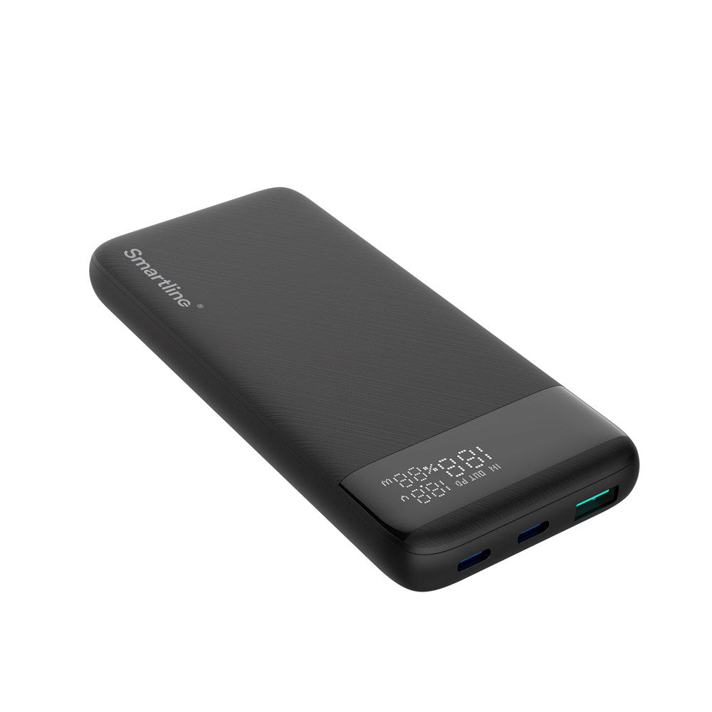 Smartline 10.000mAh Powerbank with PD / QC3.0 & LED-Display - Black