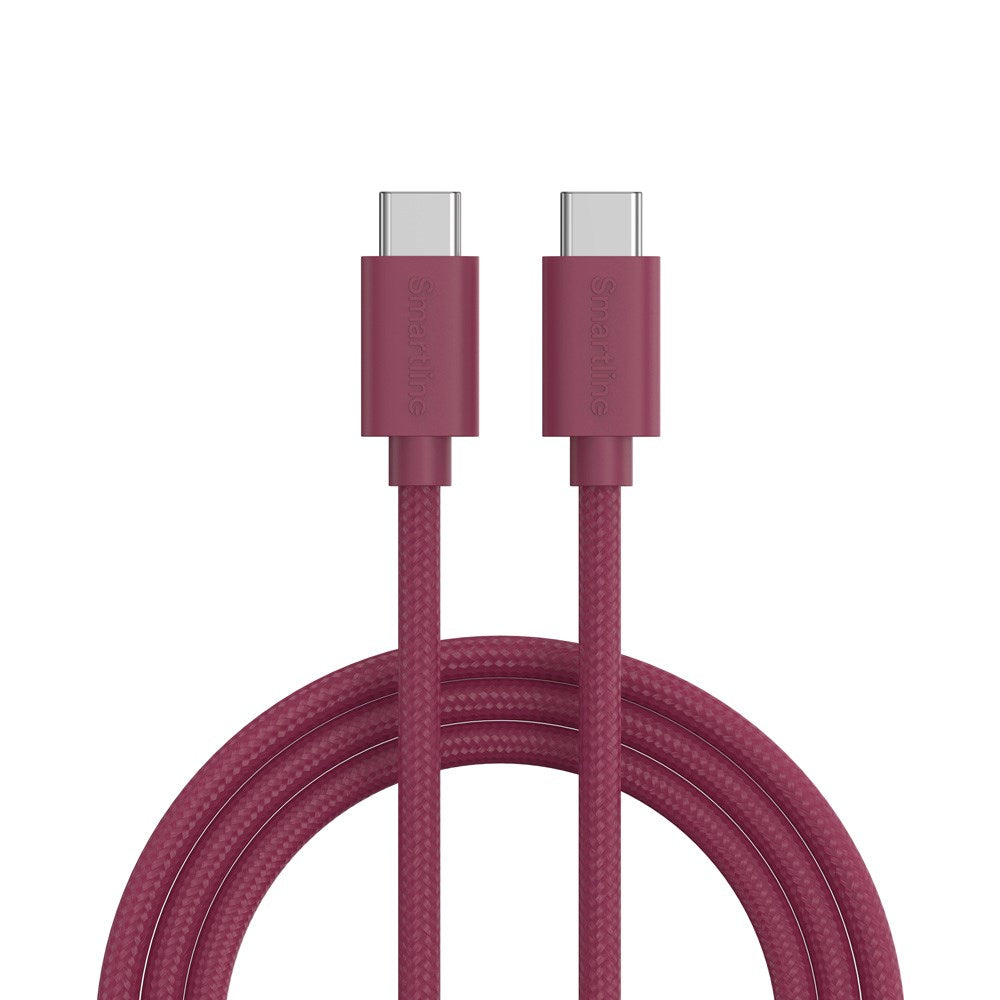 Smartline (60W) USB-C to USB-C Braidy Cable 2m - Dark Red
