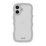 iPhone 16 Holdit Wavy Case - Wool Grey / Transparent