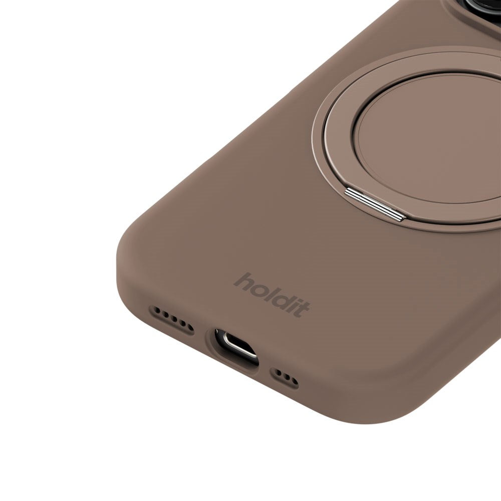 iPhone 16 Pro Max Holdit Silicone Stand Case - Mocha Brown