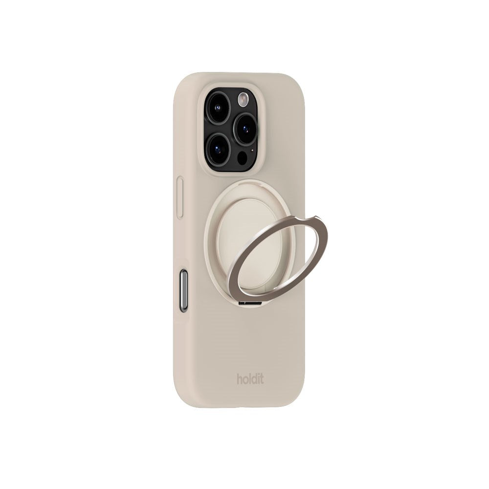 iPhone 16 Pro Holdit Silicone Stand Case - Light Beige