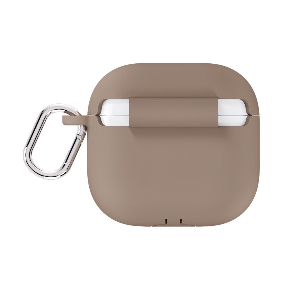 Apple AirPods (4th Gen.) Holdit Silicone Case with Carabiner - Mocha Brown