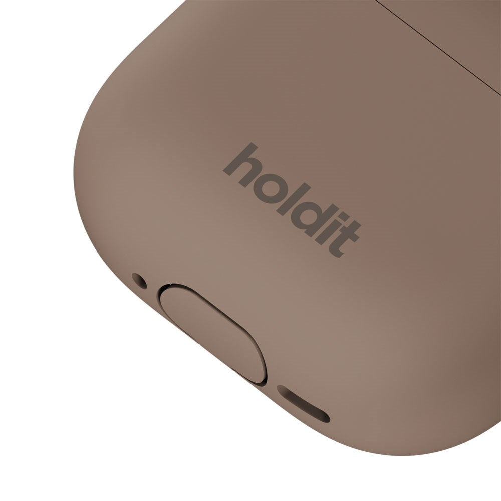 Apple AirPods (4th Gen.) Holdit Silicone Case with Carabiner - Mocha Brown