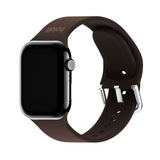 Apple Watch (42/44/SE/45/46/49mm) Holdit Silicone Watch Strap with Metal Buckle - Chocolate