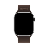 Apple Watch (42/44/SE/45/46/49mm) Holdit Silicone Watch Strap with Metal Buckle - Chocolate