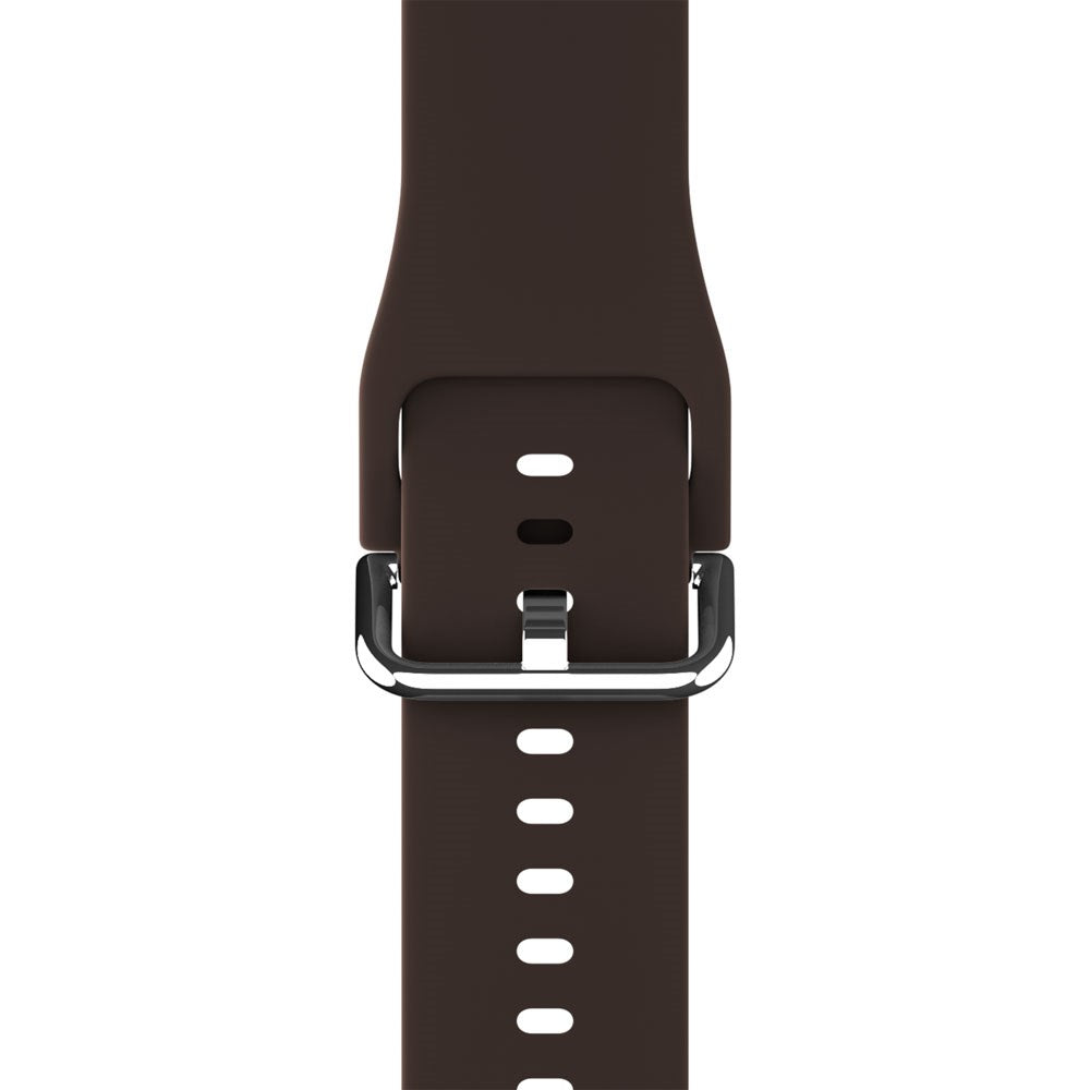 Apple Watch (42/44/SE/45/46/49mm) Holdit Silicone Watch Strap with Metal Buckle - Chocolate