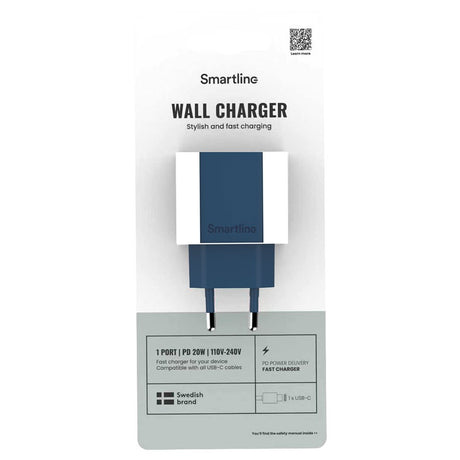 Smartline 20W Wall Charger with 1 x USB-C – Dark Blue