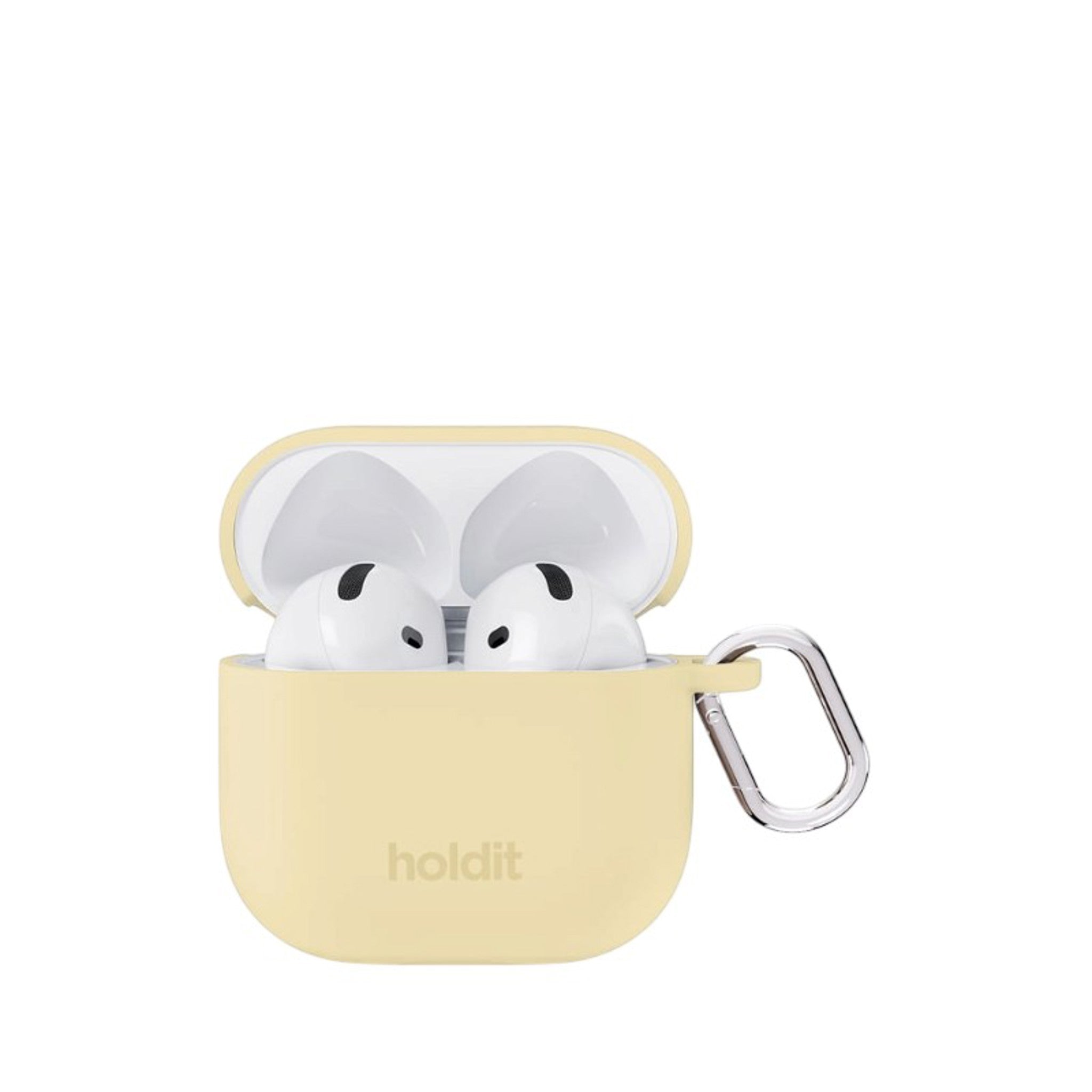 Apple AirPods (5. & 4. Gen.) Holdit Silicone Case with Carabiner - Butter Yellow