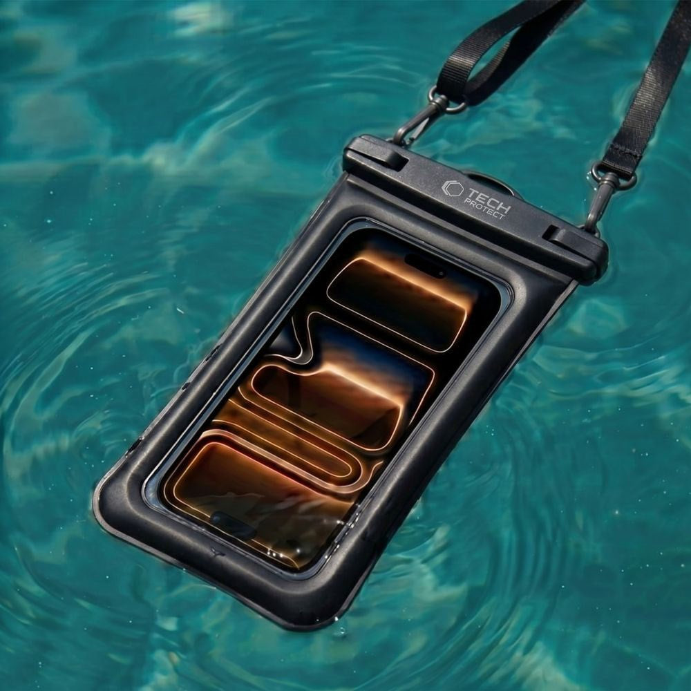 Tech-Protect Floating Waterproof Case - Max.: 185 x 110mm - Black
