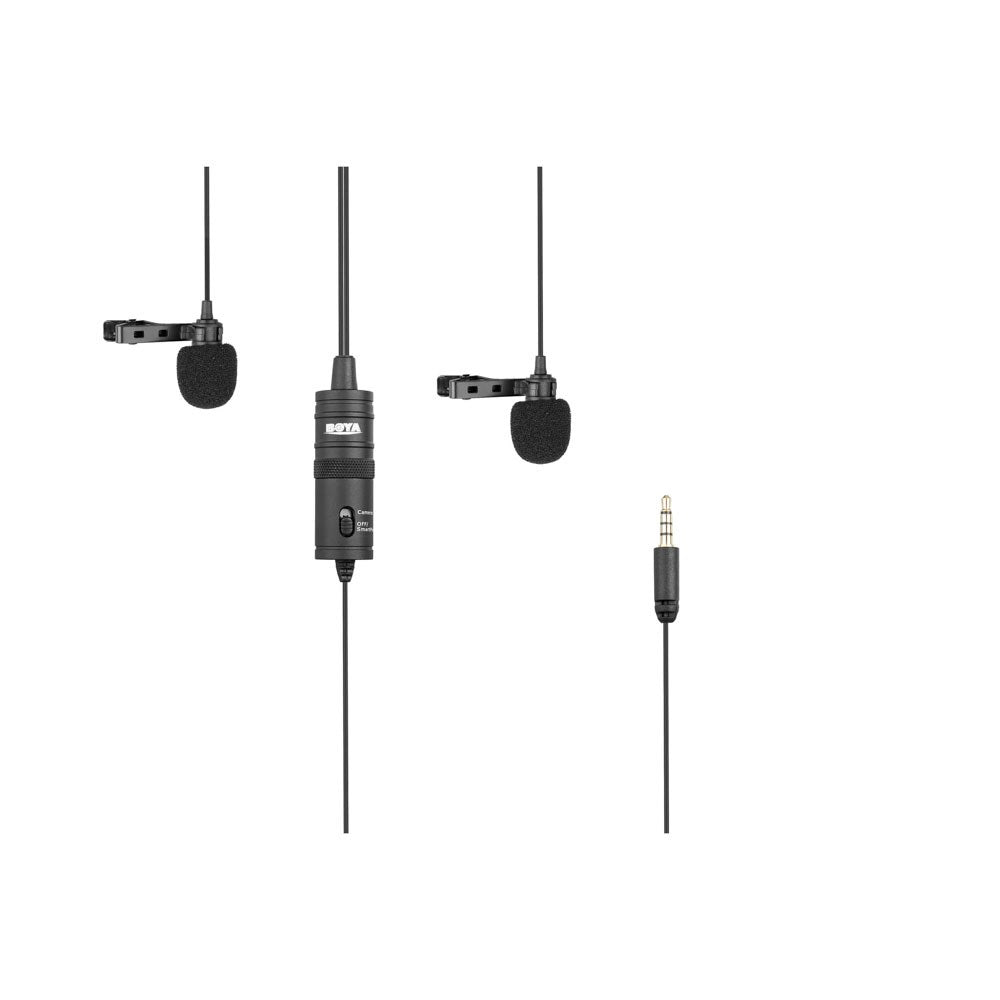 BOYA BY-M1DM Dual Microphone with 3.5mm Mini Jack - 4m - Black