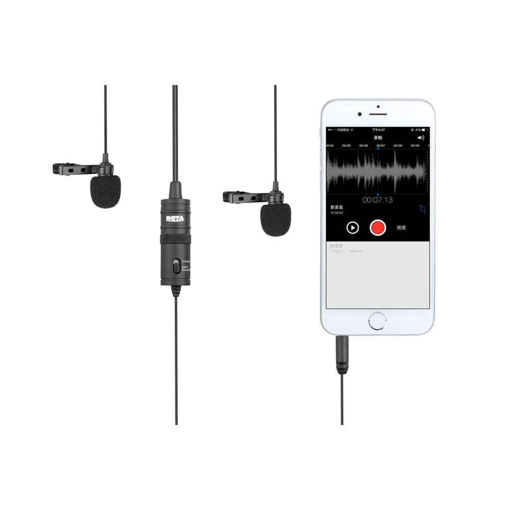 BOYA BY-M1DM Dual Microphone with 3.5mm Mini Jack - 4m - Black