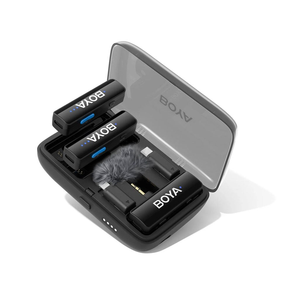 BOYA BOYALINK Wireless Microphone Set with Lightning / USB-C / 3.5mm Mini Jack - Black