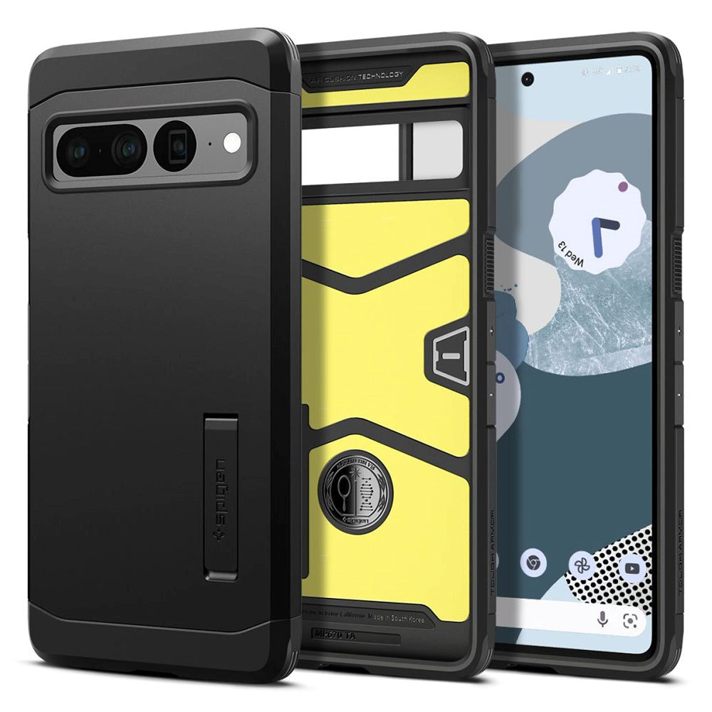 Google Pixel 7 Pro Spigen Tough Armor Case w. Kickstand - Black