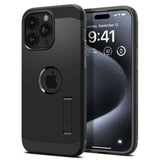 iPhone 15 Pro Max Spigen Tough Armor Case w. Kickstand  - MagSafe Compatible - Black