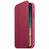 Original Apple iPhone X Leather Folio Cover Berry (MQRX2ZM/A)