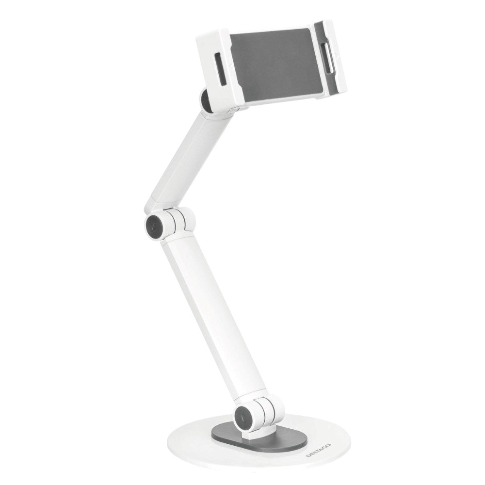 Deltaco Universal Tablet / Mobile Holder for Table - Dimensions: 4.7 - 12.9" - White