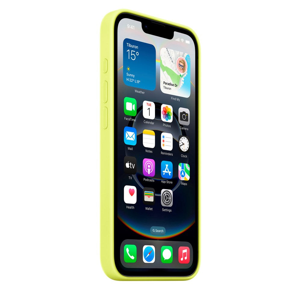 Original Apple iPhone 16e Silicone Case - Neon Yellow (MGYW4ZM/A)