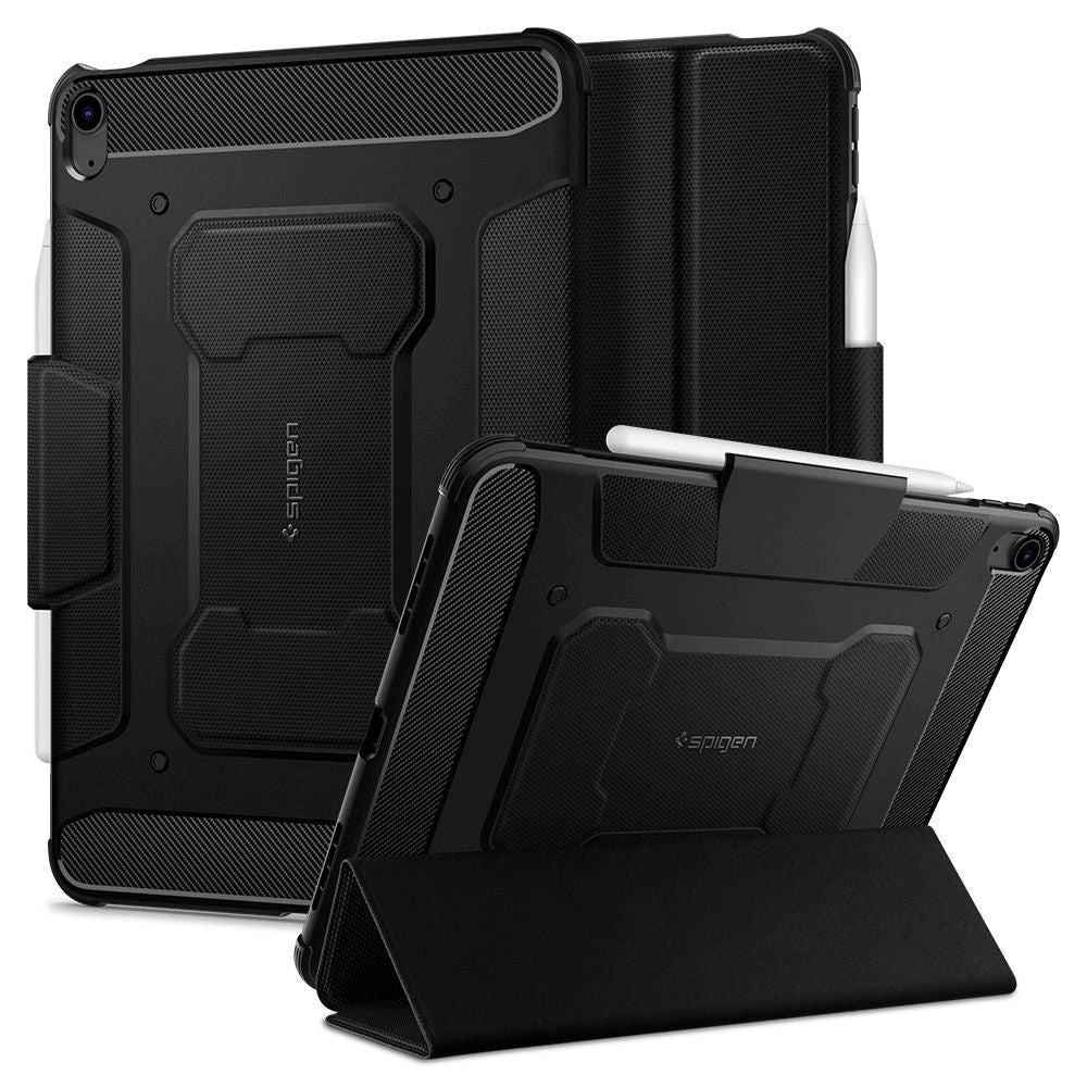 iPad Air 10.9-11" (2024-2020) Spigen Rugged Armor Pro Case w. Apple Pencil Holder - Black