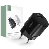 Tech-Protect Network 20W Wall charger with 1 x USB-A QC & 1 x USB-C PD - Black