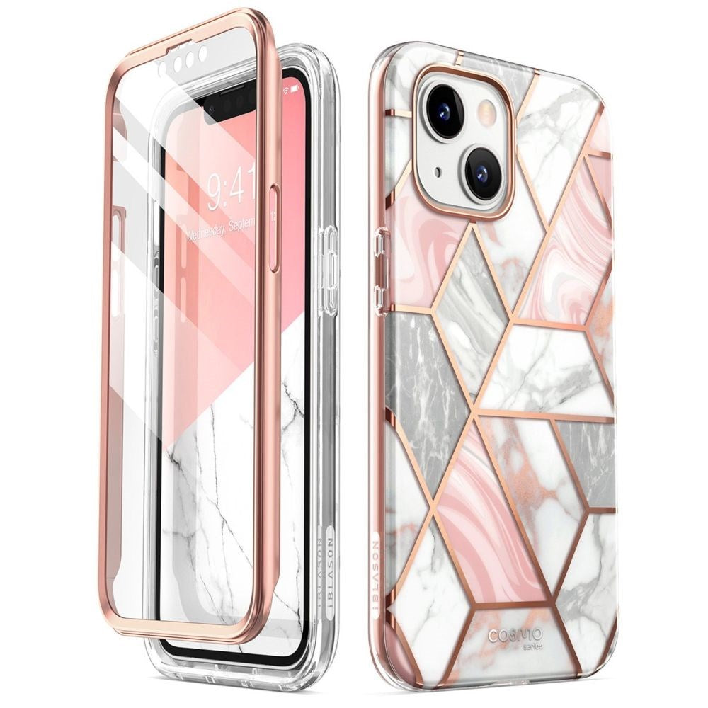 iPhone 14 Plus i-Blason Cosmo Marble Case w. Screen Protector - Pink