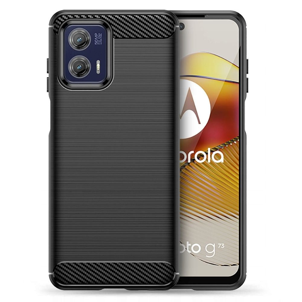 Motorola Moto G73 Tech-Protect Flexible Plastic Carbon Case - Black