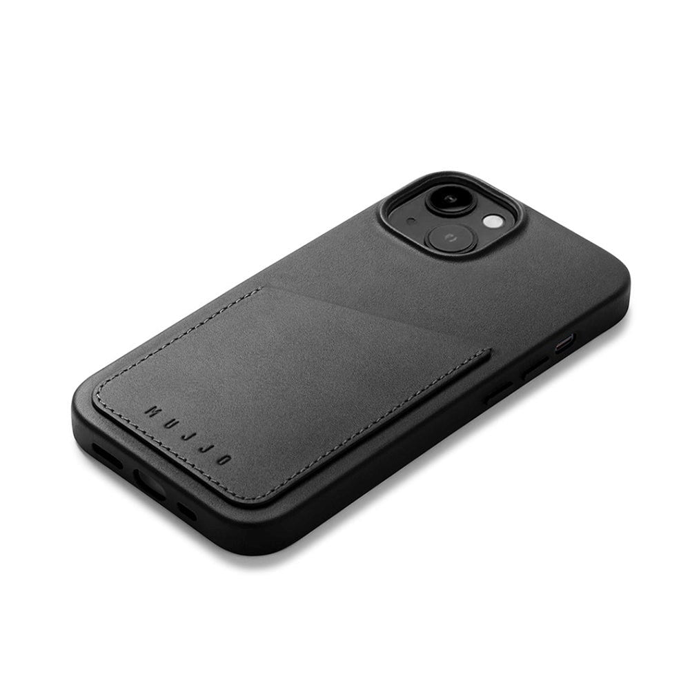 Mujjo iPhone 14 Leather Wallet Case - Black