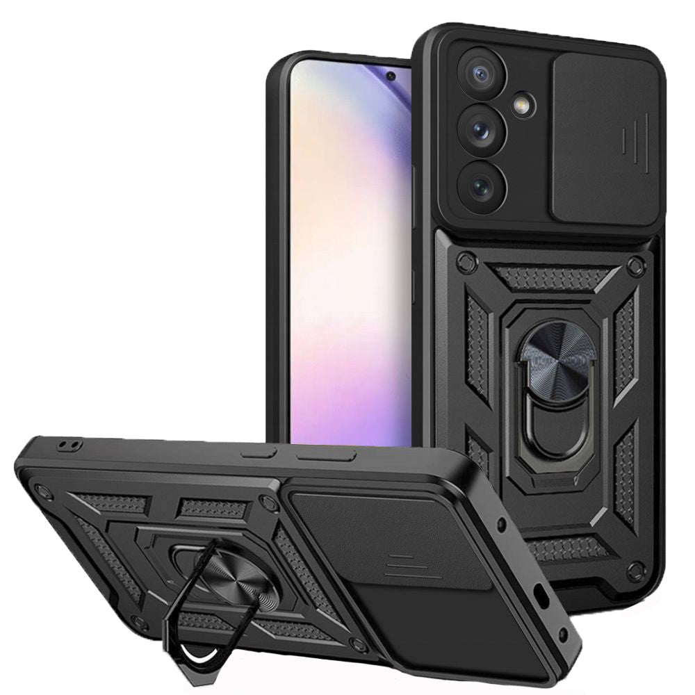 Samsung Galaxy A54 (5G) Tech-Protect Camshield Case with Magnetic Ring & Stand Function - Black